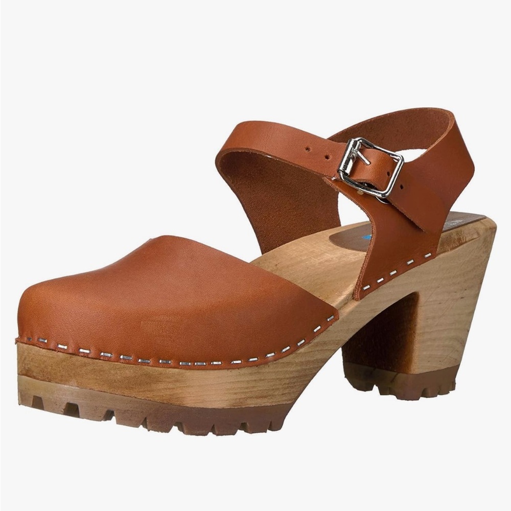 MIA ABBA Brown Leather Clogs